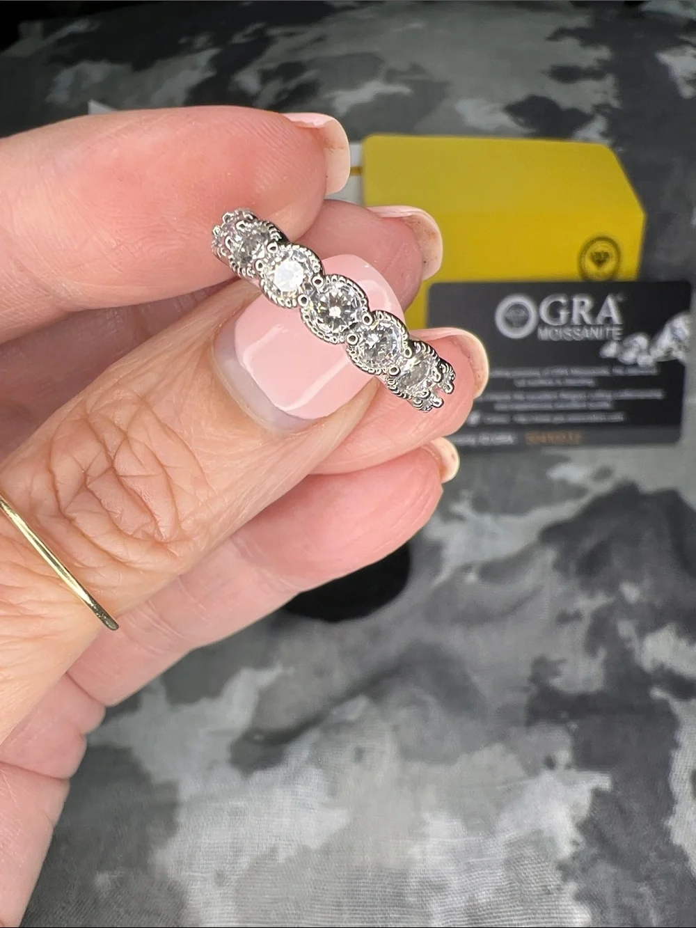 Sterling Silver925 Eternity Band with Moissanite Diamonds